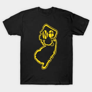 NJ Eyes New Jersey Grunge Smiling Face Yellow T-Shirt